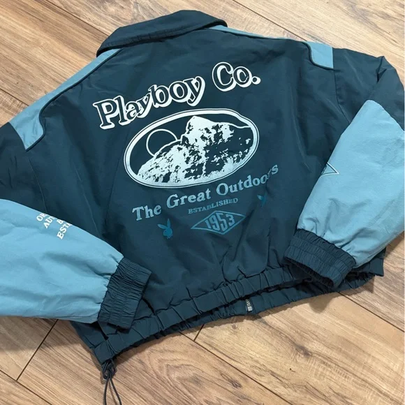 Playboy By PacSun Ski Puffer Jacket in Navy & Grey. Size M/L. - Picture 9 of 16
